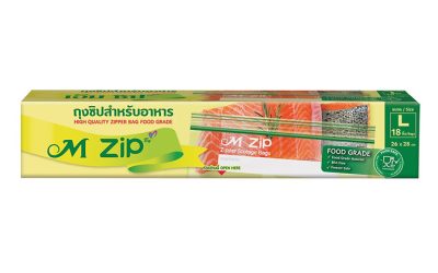 ถุงซิป ใส่อาหาร บรรจุ 18 ใบ26×28 ซม.